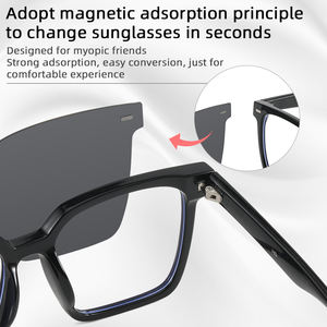 Gafas de sol con Clip magnético polarizado para mujer, visión nocturna para conducir, Clip de bloqueo de luz azul, montura de gafas para Miopía - Product Image 5