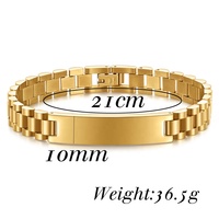 Bracelet Chaîne de Montre Tendance en Acier Inoxydable 316L Plaqué Or 18 carats de Haute Qualité pour Hommes, Bijoux de Mode Personnalisables
