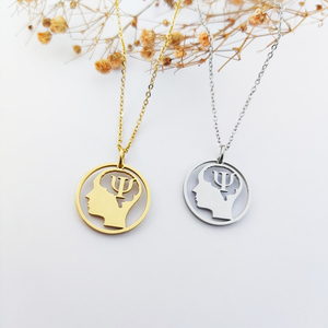 Collier Psychologie en Acier Inoxydable 316L, Bijou Symbole Psychique, Cadeau Délicat pour Psychologue, Bijoux en Acier - Product Image 6
