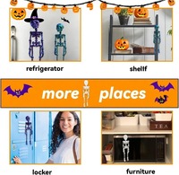 Imanes de nevera con forma de esqueleto, esqueleto magnético impreso en 3D para Halloween, decoraciones de esqueleto móvil impresas en 3D para oficina o casillero