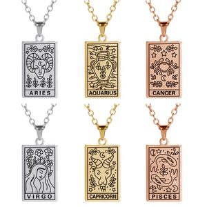 塔罗牌项链十二生肖项链不锈钢饰品复古护身符吊坠项链镀金饰品财富智慧 - Product Image 2