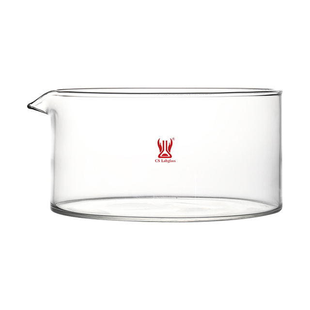OEM Customized Chemical Glassware Thick Wall Transparent Borosilicate Glass Laboratory Crystallizing Dish with Spout 150mm/250mm