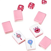 Jeu de Mahjong en Acrylique Transparent Personnalisable, Tuiles de Style Américain avec Texture Gelée Unique et Double Artisanat