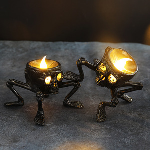 Nouvelle bougie électronique sans flamme LED en forme de main de fantôme crâne, lumière décorative d'Halloween, veilleuse d'ambiance - Product Image 3