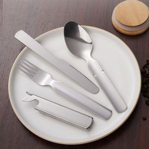 Juego de Cubiertos Ecológicos de Paja de Trigo para Exteriores, Portátil para Viajes, Combinación de Cuchillo, Tenedor y Cuchara para Camping - Product Image 1
