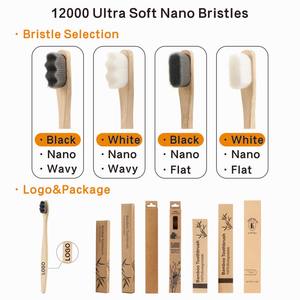 ODM OEM cadeau boîte kraft fenêtre euro 12000 poils nano doux biodégradable brosse bambou brosse nano - Product Image 2