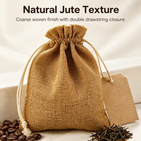 Sac à savon en jute naturel réutilisable avec logo personnalisé, pochette en chanvre et lin, petite pochette en jute à cordon, vente en gros pour thé et café