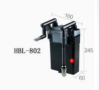Filtre d'aquarium HBL-8 à débit d'eau réglable, filtre suspendu pour aquarium avec écrépineur d'huile