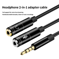 Adaptateur de casque d'ordinateur 2 en 1, câble répartiteur en Y pour micro et casque, 3,5 mm AUX, audio stéréo, cuivre, pour PS4, PC, ordinateur portable