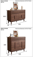 Table de chevet moderne européenne en bois massif de pin, commode autoportante à 5 tiroirs pour chambre et appartement