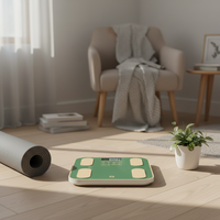 Báscula de Grasa Corporal Digital Inteligente de Alta Precisión con Vidrio Templado Recargable para Baño, Dormitorio y Uso Doméstico