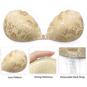 Lace Shell Shape Sticky <strong>Bra</strong> <strong>Strapless</strong> Self Adhesive Push up <strong>Bra</strong> with Removable <strong>Clear</strong> Strap - Product Image 3