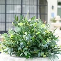 S-A7606 2 pièces/ensemble Décoration d'arche de mariage en plein air, feuilles de saule vertes, plantes d'eucalyptus, rangée florale suspendue, accessoires de scène