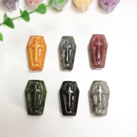 Ataúdes de Cristal de Cuarzo Rosa, Labradorita y Obsidiana Tallados a Mano al por Mayor para Sanación Natural, Halloween