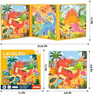 Puzzles magnétiques pour enfants 3 en 1 <span class=keywords><strong>Dinosaures</strong></span> Puzzle magnétique Livre Puzzles de voyage Jouets pour les tout-petits - Product Image 4