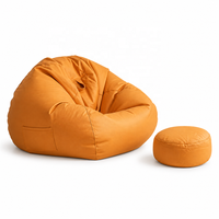 Fauteuil Cocon en EPP avec Ottoman, Siège de Salon Non Compressible, Revêtement Performance, pour Usage Domestique