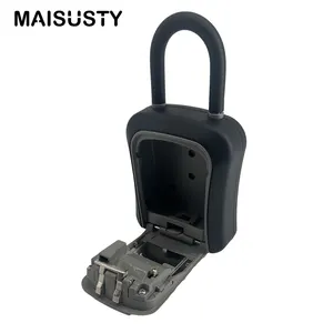 Aluminum Key Lock Box With Hook 4 Digit Combination For House Wall Indoor Outdoor Storage Mounted Safe Key Lock Box