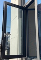 Fenêtre à battant en aluminium noir conforme à la norme australienne AS2047, double vitrage Low-E, rupture de pont thermique, haute efficacité énergétique