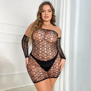 Hot Sexy Mature Women Comfortable Silky Multi-Color Transparent Open Crotch Lace Body Stocking Plus Size Sexy Body Stocking