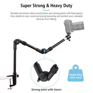 Accessoires de <span class=keywords><strong>studio</strong></span>, support flexible universel, bras de microphone à trois sections, extension, support de microphone de <span class=keywords><strong>table</strong></span> pour podcast - Product Image 4