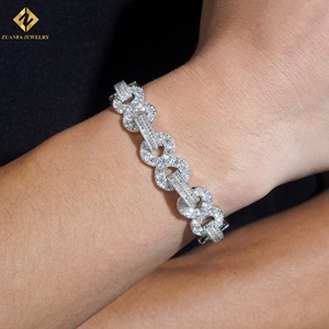 Bracelet de luxe en argent sterling S925 avec moissanite, chaîne cubaine, pour soirée, style vintage hip-hop, unisexe, bijoux taille baguette - Product Image 5