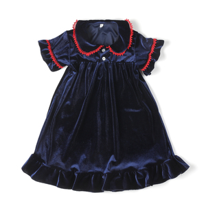 Robe <span class=keywords><strong>de</strong></span> nuit pour bébé <span class=keywords><strong>fille</strong></span>, robe <span class=keywords><strong>de</strong></span> nuit personnalisée en velours rouge pour <span class=keywords><strong>petite</strong></span> <span class=keywords><strong>fille</strong></span>, pyjama à volants pour enfants, robe <span class=keywords><strong>de</strong></span> soirée à manches courtes 2025 - Product Image 4