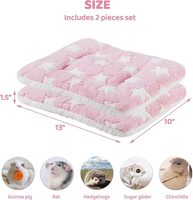 Lot de 2 tapis de lit en polaire lavables et chauds pour cochons d'Inde, lapins, hérissons, sugar gliders, chinchillas