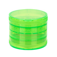 Broyeur d'herbes en plastique ABS transparent à 4 couches, simple et portable, avec filtre en maille pour herbes sèches et tabac, accessoires pour fumeurs - Vente en gros
