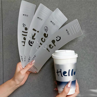 Manchons de tasses à café en papier kraft noir, isolants, jetables, personnalisables avec logo imprimé, pour boissons chaudes ou froides