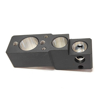 Bloc de roulement en aluminium usiné CNC, support de guidage linéaire anodisé avec trous filetés, composant de précision OEM pour équipement d'automatisation