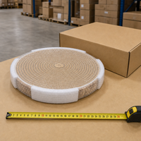 Tapis rond pour chat en écorce naturelle de chêne, avec anneau de bois, en écorce intérieure