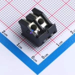 974-D-SMD-DS/02 Screw Terminal Block SMD,P=5mm,Horizontal Mount Connector ( Construction: 1x2P )( Pitch: 5mm )( Color: Black ) - Product Image 1