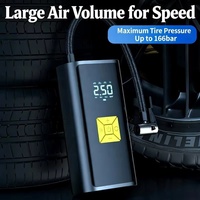 Compresseur d'air portable ABS pour pneus de voiture avec écran LCD, moniteur de pression des pneus, arrêt automatique, lumière d'urgence, câble de chargeur de voiture filaire 7,4 V 3 m