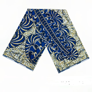 Nueva Llegada, <span class=keywords><strong>Tela</strong></span> <span class=keywords><strong>de</strong></span> Algodón Estampada Pagne Dobby, 100% <span class=keywords><strong>de</strong></span> Alta Calidad, Super Brillante, Super Gold Wax, para Camisas Africanas y <span class=keywords><strong>Vestidos</strong></span> - Product Image 2