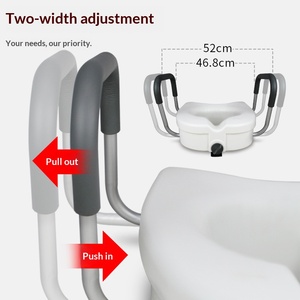 <span class=keywords><strong>Rehausseur</strong></span> <span class=keywords><strong>de</strong></span> siège <span class=keywords><strong>de</strong></span> <span class=keywords><strong>toilette</strong></span> avec barres d'appui, siège <span class=keywords><strong>de</strong></span> <span class=keywords><strong>toilette</strong></span> surélevé portable pour adultes et personnes âgées, aide à la sécurité dans la salle <span class=keywords><strong>de</strong></span> bain antidérapante, léger - Product Image 3
