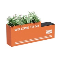 Jardinière rectangulaire en fer forgé, style industriel moderne et minimaliste, pour cloison de bureau ou parterre de fleurs extérieur, directe