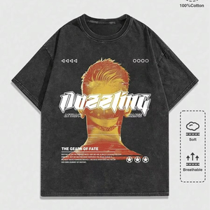 T-shirts noirs surdimensionnés pour hommes, coupe classique, personnalisables par l'usine de confection. F10 - Product Image 1