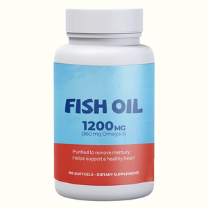 <span class=keywords><strong>Huile</strong></span> <span class=keywords><strong>de</strong></span> <span class=keywords><strong>poisson</strong></span> <span class=keywords><strong>purifiée</strong></span> 1200mg en gélules molles, 60 unités, 360mg d'Oméga-3 sans mercure, complément <span class=keywords><strong>de</strong></span> soutien cardiaque, OEM/ODM, marque privée, vente en gros - Product Image 1