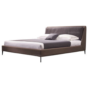 गर्म बिक्री लक्जरी आधुनिक सुरुचिपूर्ण बेड घर बेडरूम फर्नीचर सेट ठोस लकड़ी के फ्रेम चमड़े के राजा रानी बिस्तर - Product Image 1