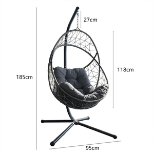 J&amp;M Outdoor All Weather Cheap <strong>UK</strong> Camping <strong>Garden</strong> Furniture Rattan Outdoor Patio Balcony <strong>Egg</strong> Shape Hanging Swing <strong>Chair</strong> - Product Image 3
