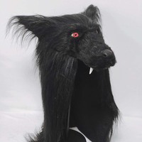 Nouveau design, masque en latex en peluche pour cosplay de loup gris, costume pour adulte, Halloween