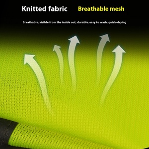 Huỳnh quang màu xanh lá cây phản quang an toàn vest vải thoáng khí ANSI Lớp 2 En ISO lớp II khả năng hiển thị cao cho công trình xây dựng - Product Image 4