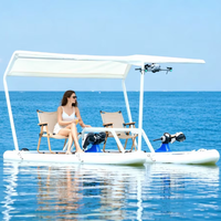 Planche de SUP gonflable électrique durable, écologique, légère, stable, pliable, type catamaran, pour la pêche et la navigation.