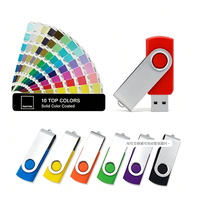 Flashdisk USB Putar Berlogo Kustom Logam 2.0 3.0 2GB 4GB 8GB 16GB 32GB 64GB 128GB 256GB Pendrive Memory Stick Grosir Murah