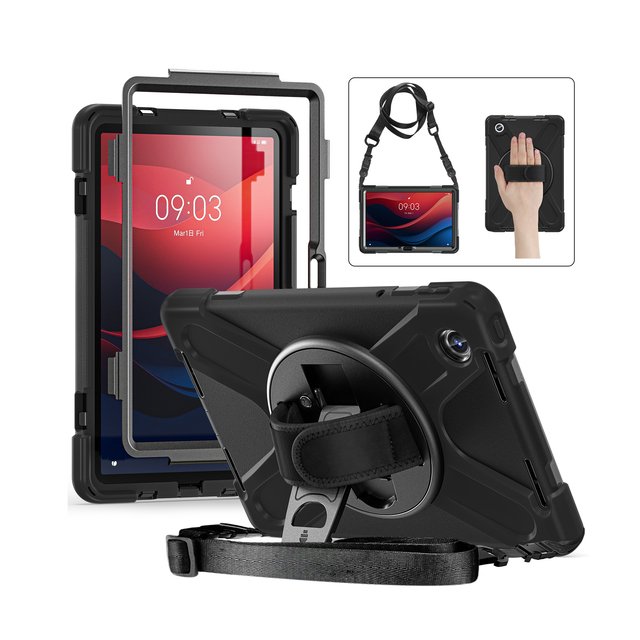 Kickstand Tablet Case for Lenovo M11 HD 11" TB330FU /TB331FC 2024 Hand Strap Pencil Holder Rugged Hybrid Armor Cover
