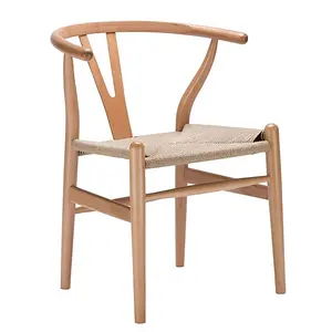 Li&Sung 10225 Solid Wood Nordic Style Design Ash Han Wegner Wishbone Y Chair Classical Dining Chair