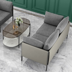 Canapé carré deux places Simple Leisure Negotiation, style nordique moderne, en fer et velours, design américain, luxe léger, pour hôtel - Product Image 6