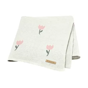 MImixiong – couverture pour bébé 100% en coton, tricotée, pour poussette de bébé, tulipe, emmaillotage, vente en gros