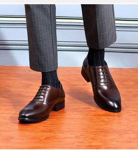 Business Formal Shoes for Men Genuine Leather Slip-on Anti-slip Comfortable Lightweight Breathable Wedding Shoes <b>Pointed</b> Toe - Product Image 6