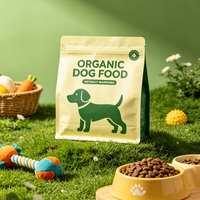 Pochette de rangement refermable à surface mate pour aliments secs nutritifs pour chiots en croissance, friandises pour animaux de compagnie de petites, moyennes et grandes races, sac d'emballage